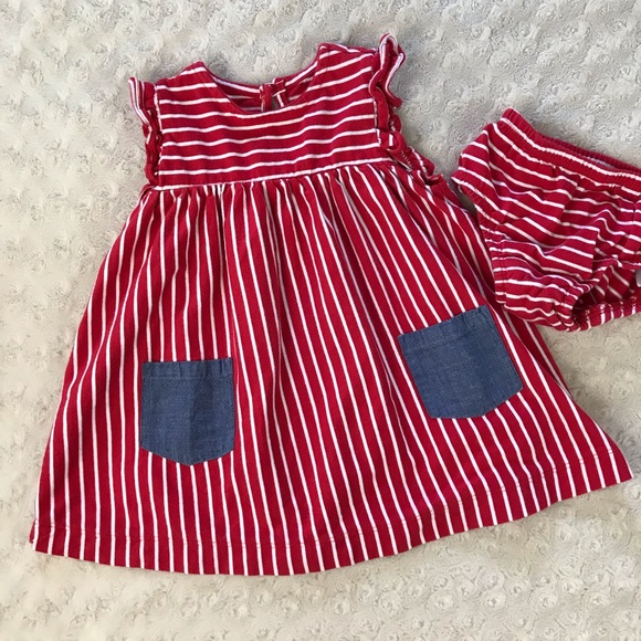 GAP Other - Baby Gap Striped Dress Size 18-24 Months Red White